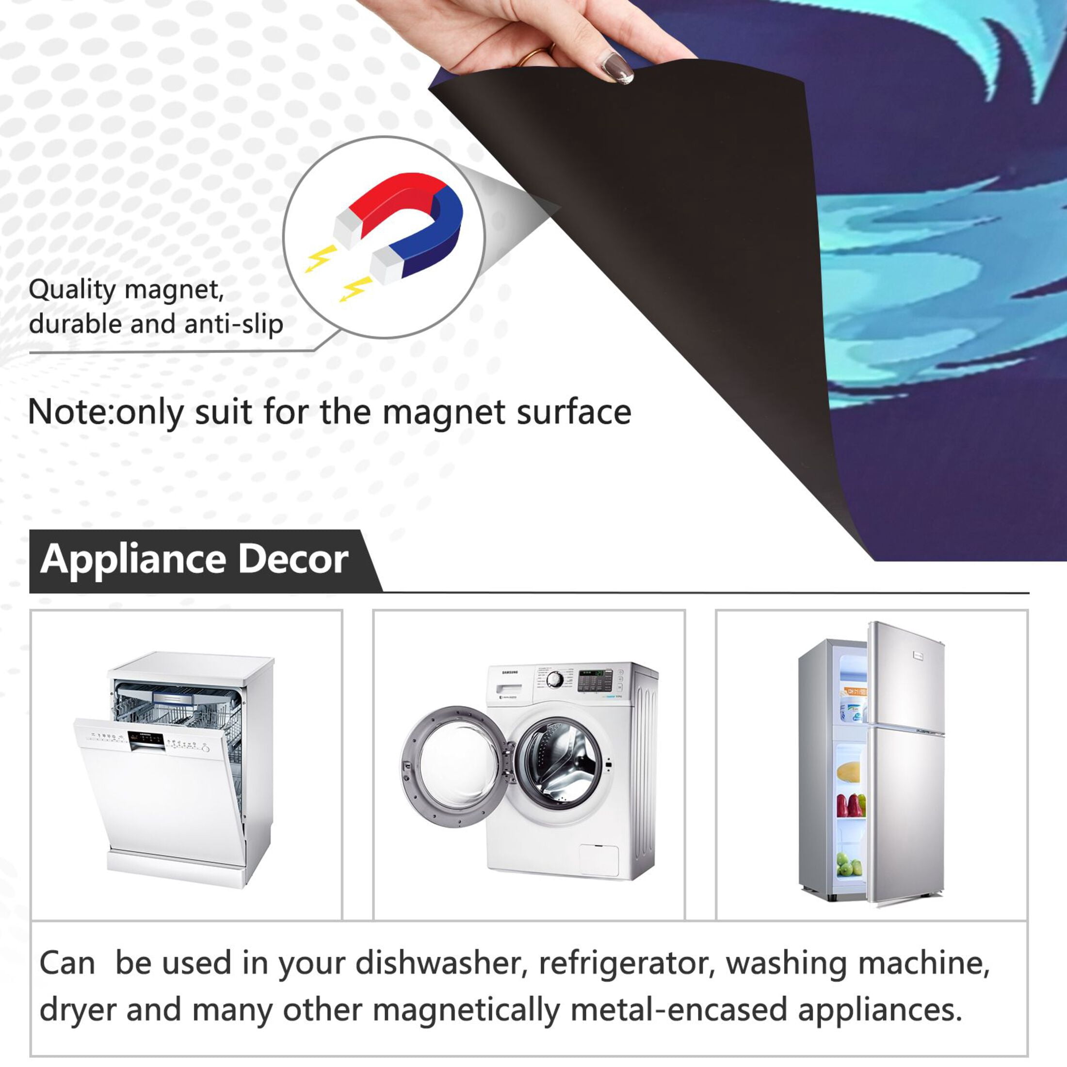 IAUYY Magnetic decorative sticker - 23x26 Inch PVC Refrigerator Decorative Cover, Removable DIY Art for Kitchen Appliances Vague Yet Full Of Charm