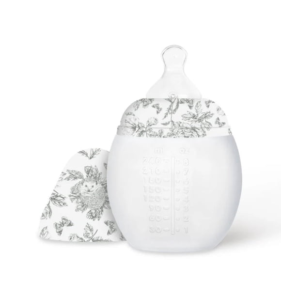 Biberón Élhée Anti-Colic Tartine Et Chocolat 240 ml, color gris