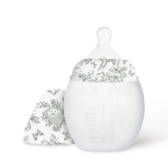Biberón Élhée Anti-Colic Tartine Et Chocolat 240 ml, color gris