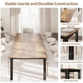 thumbnail image 3 of QinaQin 78.7-Inch Dining Table, Seats 6-8 People, Iron Legs, Irregular Tabletop, Quick Assembly, 300 Lb Load Capacity for Kitchens and Living Rooms, Brown (Table Only), 3 of 8