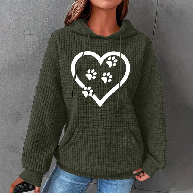 DPTALR Femmes Imprimé Col Rond Manches Longues Ample Chandail Simple Hauts Chandail Blouse