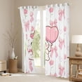 thumbnail image 4 of Homewish Kawaii Bowknot Cat Black Out Curtains, Pink Love Heart Balloon Curtains Pack of 2 (42x63 Each), Dreamy Cartoon Animal Bedroom Curtains, Window Curtains Home Decor, 4 of 7