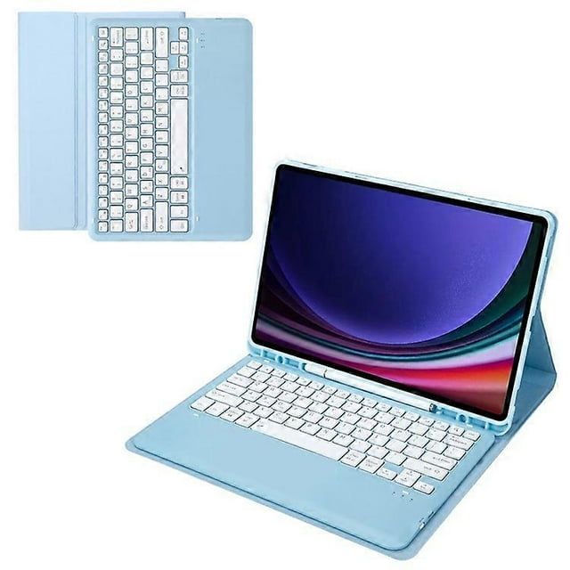 A810B compatible Samsung Galaxy Tab S9 FE+ 12.4" X610 / X616 Detachable Bluetooth Keyboard Case Pencil Slot Tablet Case High quality Gift