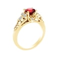 thumbnail image 2 of AFFY 1.28 Carat Round Shape Simulated Pink Ruby & Natural Diamond Leaves Engagement Ring 14K Solid Yellow Gold Ring Size-8.5, 2 of 2
