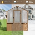 thumbnail image 6 of MUCHANT 6x8 FT Wooden Greenhouse for Outdoors, Walk-in Large Green House with Quick Setup Structure and Roof Vent for Garden Backyard, 6 of 7