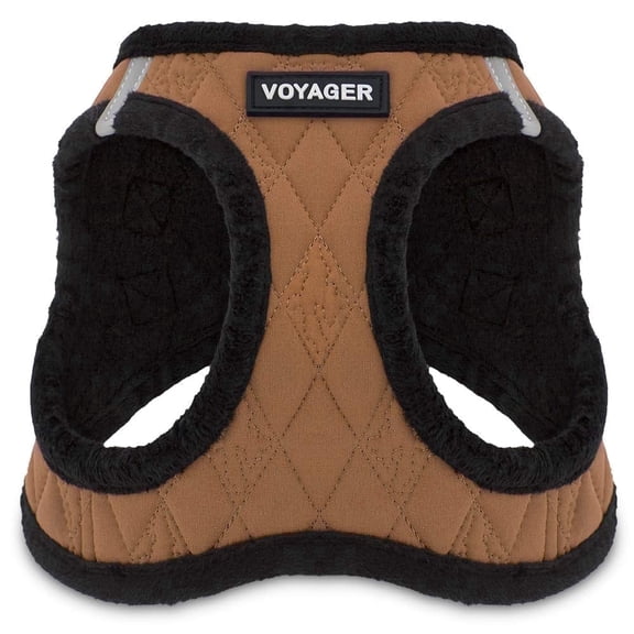 Voyager Step-In Plush Dog Harness – Soft Plush, Step In Vest Harness for Small and Medium Dogs by Best Pet Supplies - Harness (Beige Plush), M (Chest: 16 - 18")