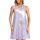 thumbnail image 1 of Fotbe Lavender Glitter Foil Stripes Vestido de Verano sin Mangas para Mujer – Vestido Midi Línea A, Estilo Camiseta Floral, Vestido Playero Casual y Fluido, 1 of 7