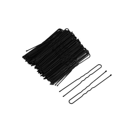 Unique Bargains 100 Pcs Black Metal Single Prong U Shaped Hair Pin DIY Hairstyle Clips for