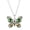 Green, variant on Sparkly Enamel Painted Crystal Rhinestone Butterfly Pendant Necklace,Purple