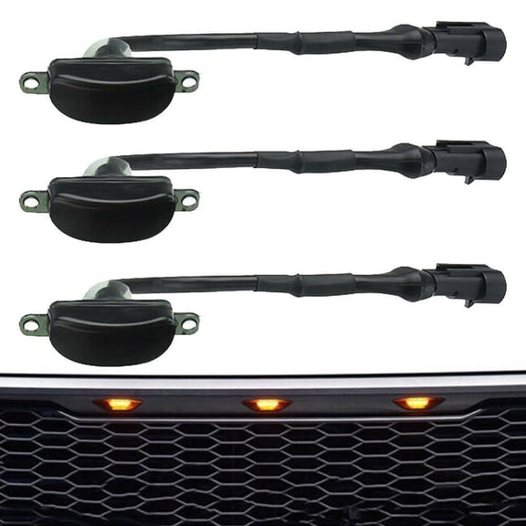3PCS Amber Smoked LED Front Grille DRL Running Lights For Ford Raptor 2010-2018