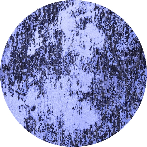 Ahgly Company Indoor Round Abstract Blue Modern Area Rugs, 5' Round