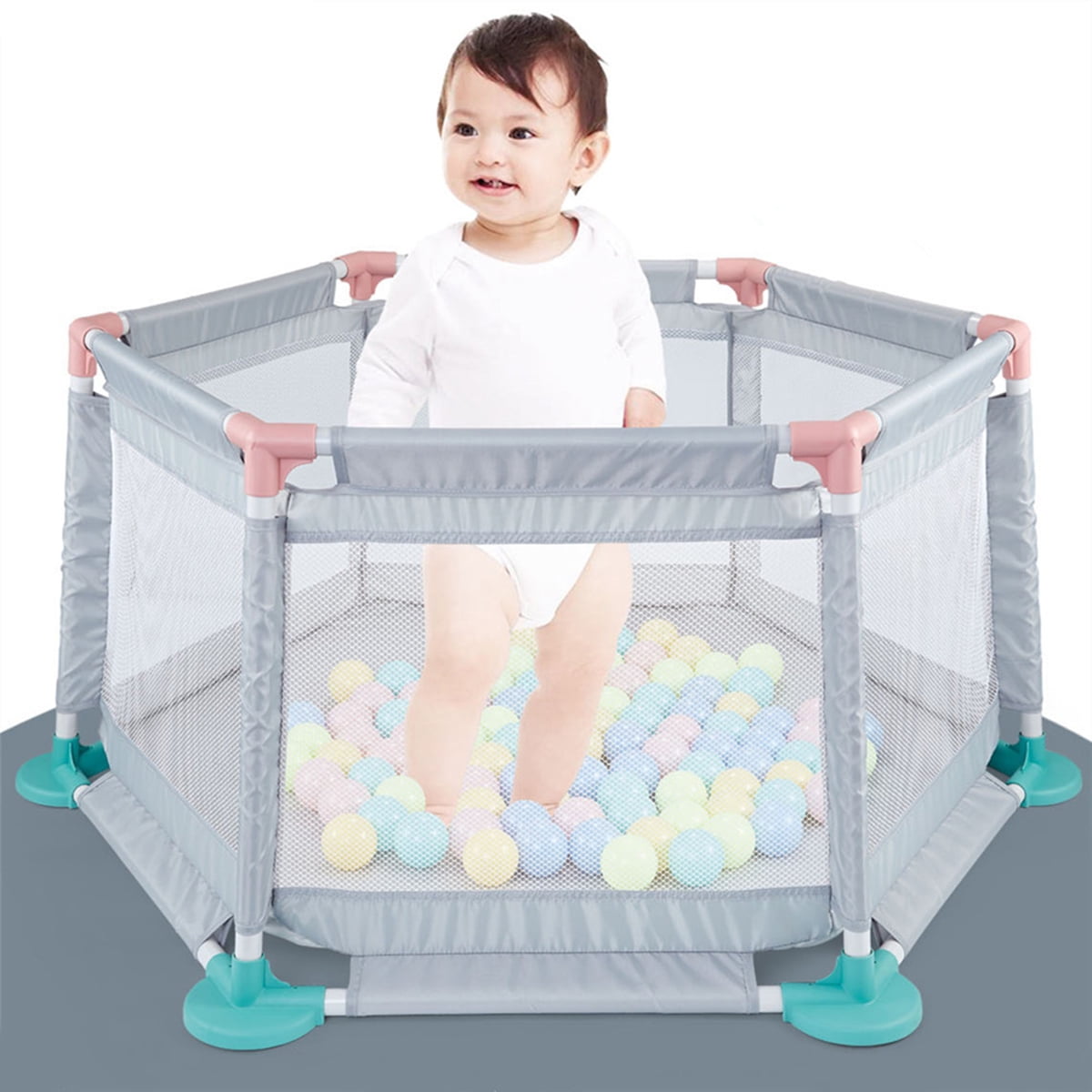 Playpen for Baby, Deluxe Extra Large Kids 6Panel Portable Play Yard