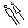 thumbnail image 2 of Letrero para puerta de baño,Letrero para puerta de baño para hombres y mujeres,figura ligera,Símbolo de inodoro,decoración moderna para el baño,simple,Pegatinas acrílicas para letreros de, 2 of 8