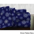 thumbnail image 4 of Pointehaven Flannel Deep Pocket Set with Oversized Flat Sheet, Twin, Snow Flakes Navy, 4 of 7