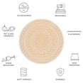 thumbnail image 5 of SAFAVIEH Courtyard Josiah Floral Medallion Indoor/Outdoor Area Rug, Ivory/Gold, 6'7" x 6'7" Round, 5 of 9