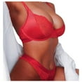 thumbnail image 1 of Conjunto de ropa interior sexy con sujetador de tres puntos para mujer - Nailon/Spandex, cintura baja, 1 of 4
