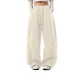 thumbnail image 4 of LRen Wide Leg Pants Women Sweatpants Womens Baggy Pants Y2K Elastic Waist Jogger Sweatpants Track Summer Loose Fit Pants Streetwear, 4 of 6