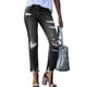 thumbnail image 3 of Pantalones con agujeros para mujer, pantalones desgastados para mujer, pantalones ajustados con dobladillo destrozado, pantalones con dobladillo destrozado, claridad notable, 3 of 9