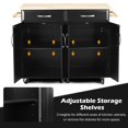 thumbnail image 6 of Giantex Kitchen Island Cart, Rolling Trolley Cart Utility Cabinet w/Large Storage & Smooth Lockable Wheels, 6 of 9