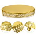 thumbnail image 4 of Soporte redondo de metal para tartas, pastelillos, postres, para boda, galletas, con diseño moderno, bandeja para servir frutas para mesa, boda, cumpleaños, aniversario (14 pulgadas), 4 of 7