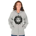 thumbnail image 3 of Celestial Sun Symbolic Spirit Animal Womens Plus Size Graphic Zipper Hoodie Brisco Brands 3X, 3 of 5