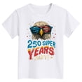thumbnail image 5 of mgoYE Girls Boys USA Patriotic T Shirt 250th Anniversary USA Tshirt 4th of July Shirts American Flag Tee Tops America 250th Anniversary T Shirt(White,7-8 Years), 5 of 5