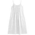 thumbnail image 6 of Kctiaxy Summer Dresses for Women Spaghetti Straps Pleated Front Beach Dress Casual Boho Crewneck Sleeveless A-Line Midi Dress, White XL, 6 of 10