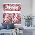 thumbnail image 6 of 3 Piece Kitchen Curtains and Valances Set Pink Roses Cafe Curtains 24 Inch Length Spring Floral Elegant Pastoral Butterfly Valance & Tier Curtain for Living Room Bedroom Window 54"x18"+27"x24"*2, 6 of 6