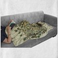 thumbnail image 6 of Peacock Soft Flannel Fleece Blanket, Detailed Peacock Bird Profile Wings Open on Beige Background Exotic Artwork Image, Cozy Plush for Indoor and Outdoor Use, 50" x 70", Multicolor, by Ambesonne, 6 of 6