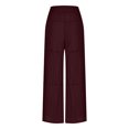thumbnail image 2 of ameIAEA Women's Wide Leg Work Pants High Elastic Waist Drawstring Pants Trousers with Pockets, 2 of 4