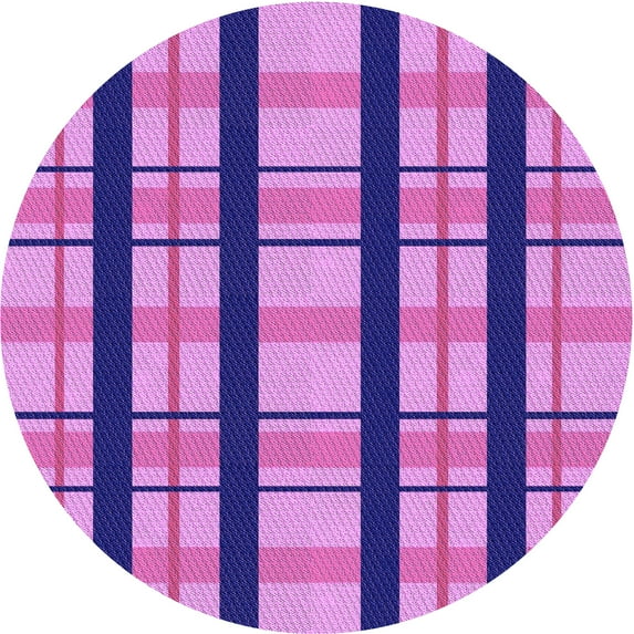 Ahgly Company Machine Washable Indoor Round Transitional Violet Purple Area Rugs, 7' Round
