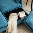 thumbnail image 7 of U-Shaped Loveseat Sofa, Sectional Sofa Couch with Storage Footstools, 2 Seat Sofa Couch for Living Room, Bedroom, Office, Small Space, Blue, 7 of 7