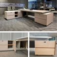 thumbnail image 4 of Study Computer Desk Organizer Conference Work Writing Corner Office Desk Reception Drawers Mesa De Escritorio Desk Accessories My Lux Decor Round, 4 of 14