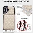 thumbnail image 4 of Case for iPhone 17 6.3'' Wallet Case, Crossbody Zipper Purse with Wrist Strap Lanyard Handbag, RFID Blocking Card Holders, Kickstand Flip Leather Cover for iPhone 17, Beige, 4 of 5
