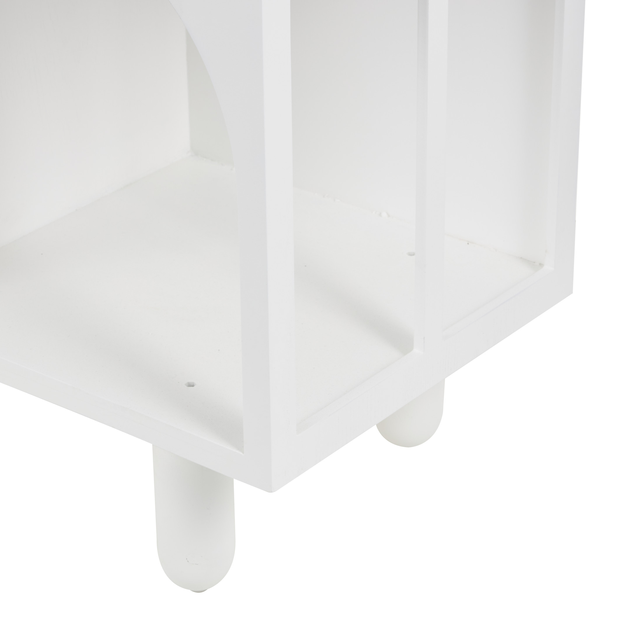 DecMode 47" x 38" White Wooden Handmade Geometric 6 Shelf Console Table, 1-Piece