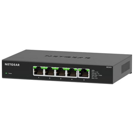 UPC: 0606449160130 | NETGEAR 5-Port Multi-Gigabit Ethernet Unmanaged Network Switch (MS305) – with 5 x 1G/2.5G  Desktop or Wall Mount  and Limited 3 Year Protection