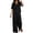 Black plus size 2 piece set a1, variant on Cagogo Women Plus Size 2 Piece Set Casual Summer Outfits Collared Short Sleeve Shirt Wide Leg Pants Matching Lounge Sets Tracksuits Travel Airport Clothes, Black 2XL