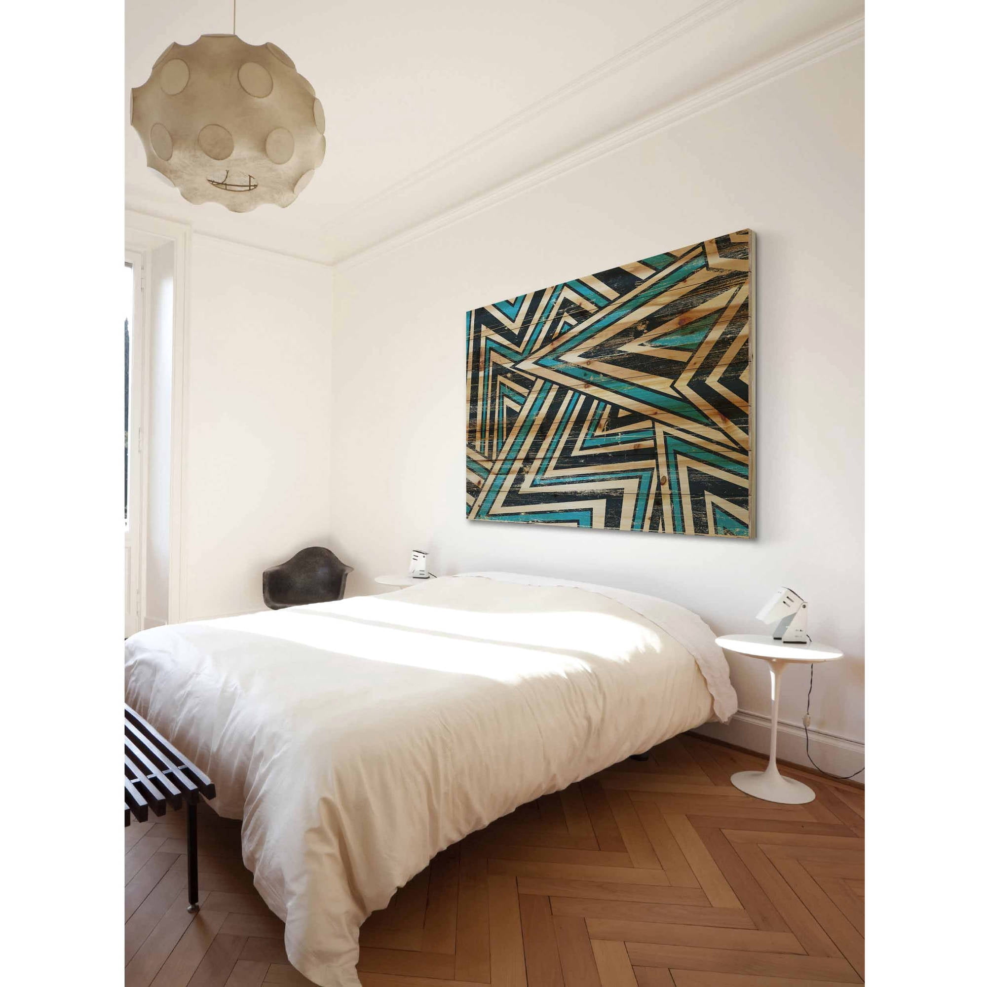 "Alternating Direction" Painting Print on Natural Pine Wood