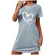 thumbnail image 2 of Camisón corto extragrande para mujer, estampado, cuello redondo y manga corta, de poliéster., 2 of 4