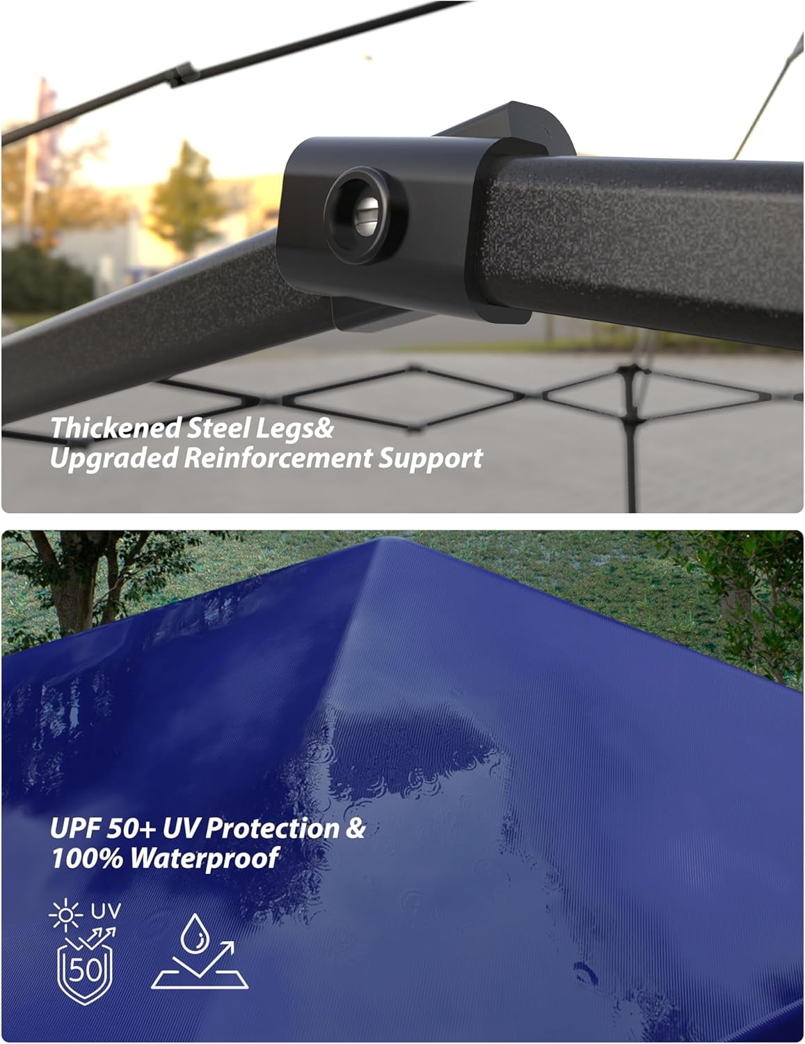 10x10 Pop Up Canopy with 3 Side Walls,Beach Tent with One Push Setup,Outdoor Sun Shade for Events,Parties,Camping,Gazebo with 1 Roller Bag,3 Adjustable Height,4 Weight Bags