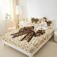 thumbnail image 4 of Homewish Cartoon Bow Knot Full Size Sheets,Leopard Print Bowtie Bed Sheets,Brown Black Sheet Sets For Kids,Breathable Home Decor,4-Piece, 4 of 7