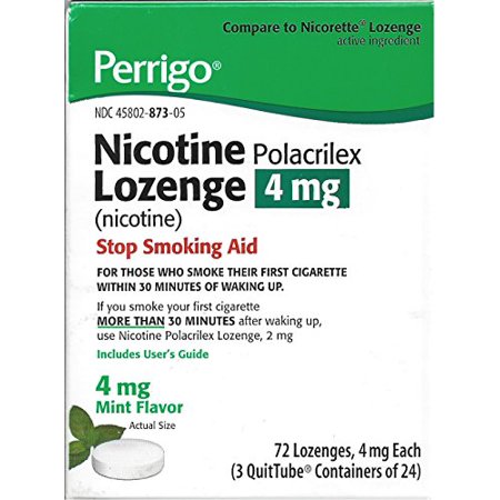 4 Pack - Perrigo Nicotine Lozenges Mint Flavor 4mg 72 Each