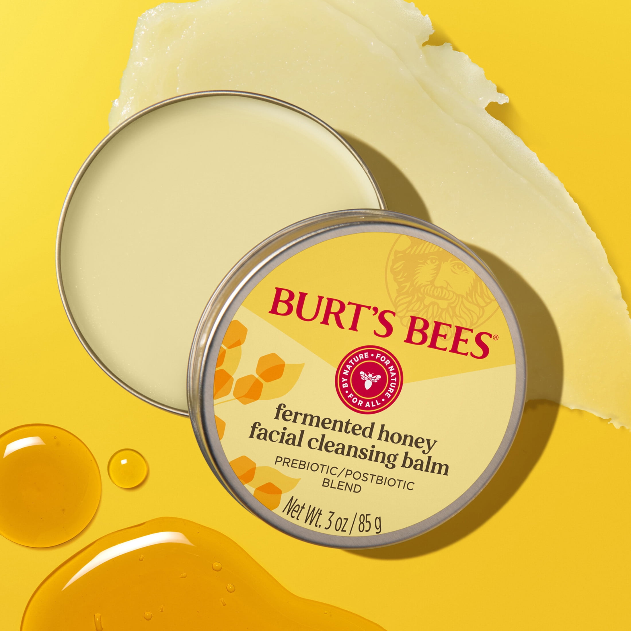 Burt's Bees Fermented Honey Facial Cleansing Balm, Natural Origin Skin Care, 1 Tin, 3 oz.