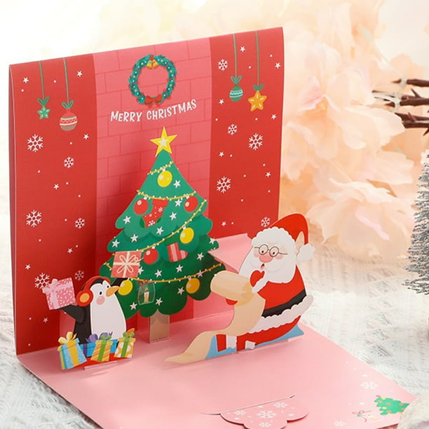 Logbuch-Verlag 20 Tarjetas Navideñas De Color Rojo, Beis Y Blanco 10,5 X 14,8 Vacía Con Sobres - Felicitaciónes De Navidad - Motivo Arból De Navidad