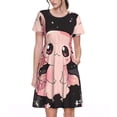 thumbnail image 1 of Easygdp Cute Axolotl Sakura Blossoms B para Vestido Transpirable de Mujer, Vestido Suelto de Manga Corta con Pliegues y Bolsillos para el Verano, 1 of 6