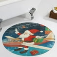 thumbnail image 4 of Funny Santa Claus Christmas Round Rugs -Washable Non-Slip Small Round Area Rug Throw Soft Circle Rugs for Bedroom, Modern Print Indoor Carpet for Entryway Sofa Living Room, 4 of 7