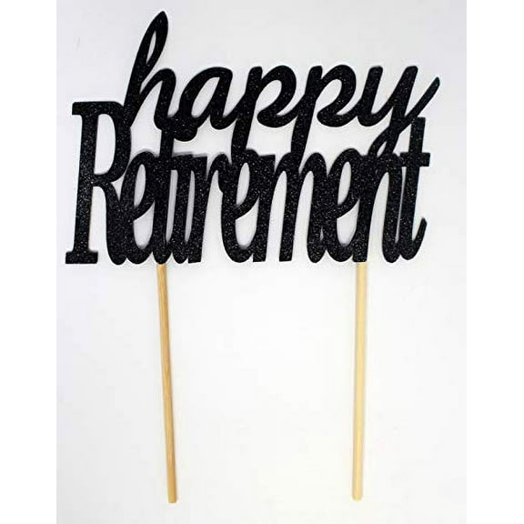 All About Details Happy Retirement Cake Topper, 1pc (Black)