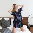 thumbnail image 5 of Fotbe Dreamcatcher With Colorful Feathers Print Pajama Set for Women 2 Piece Loungewear Short Sleeve Tops and Shorts Set Soft Sleepwear-XX-Large, 5 of 7
