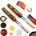 thumbnail image 3 of Leaveforme 2PCS 19" Extra Long Stainless Steel Kabob Grilling Baskets - Easy Lock Mesh Grid Not Falling Out Design Grill Basket, Kabob Baskets for Grilling Vegetables, Seafood, Meat, 3 of 8