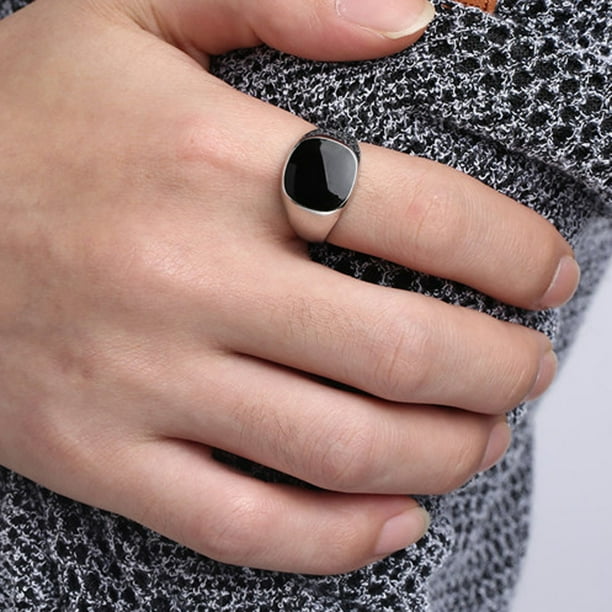 Anillos para mujer, regalos para mujer, anillo de sello de motorista de cobre pulido para hombre, anillo negro de 9 anillos
